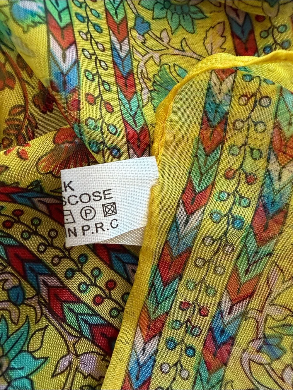 Yellow-Trim Multicolor Fabric Accessory